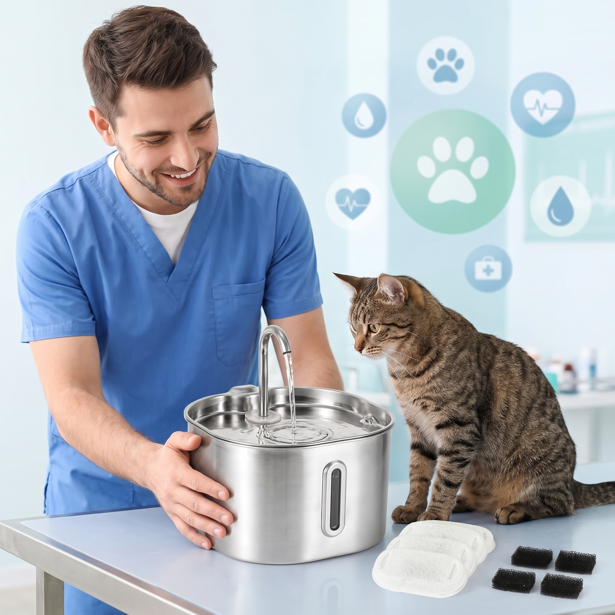 Vétérinaire et hydratation chat