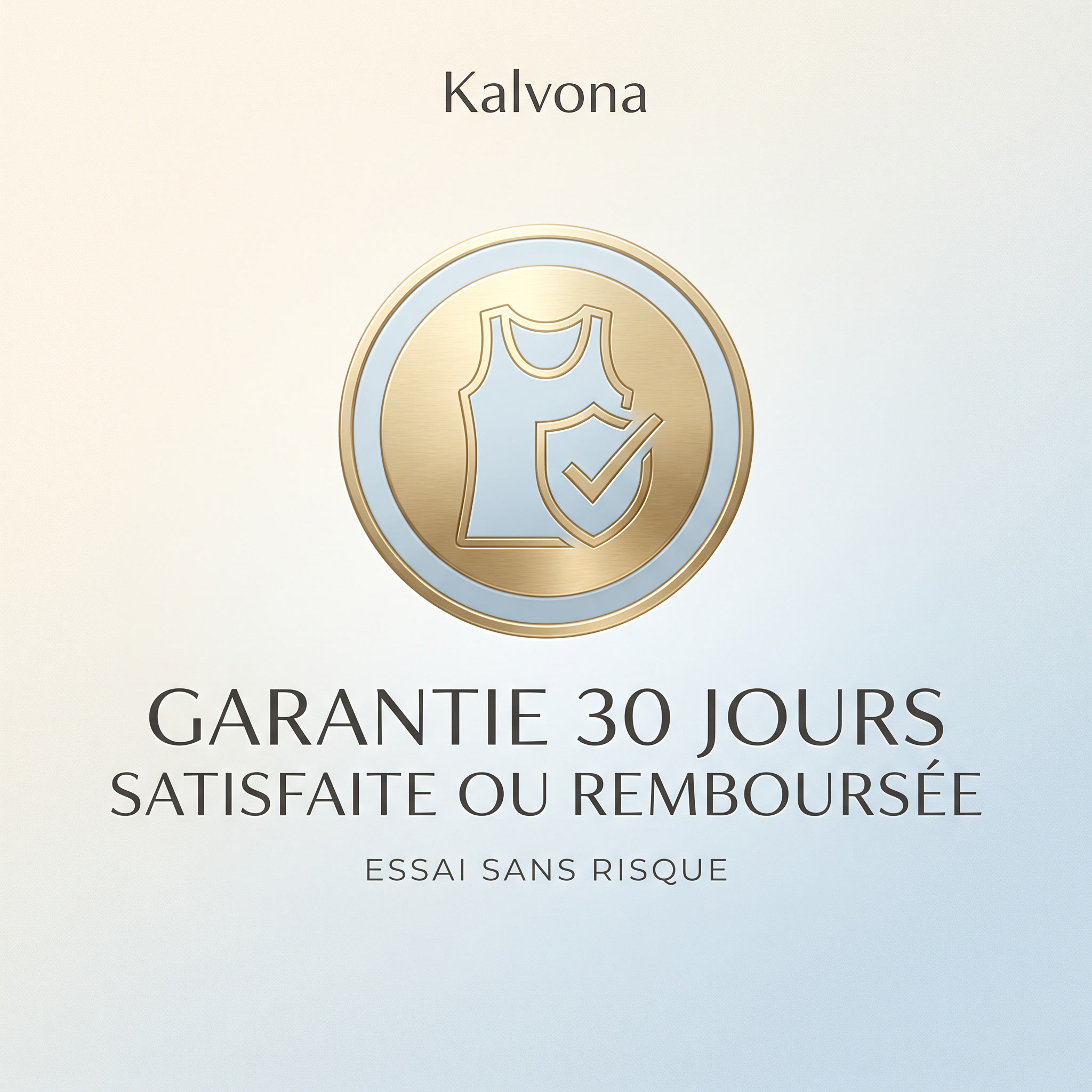 Badge garantie 30 jours satisfaite ou remboursée Kalvona