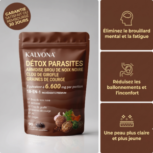 Kalvona Détox Parasites visuel français Nano Banana Pro